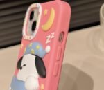 Cute Sleeping Dog case for iPhone14plus Silicone girl portable back cover