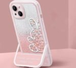 Cute Rabbit case for iphone 14pro lovely Girl style with Invisible Holder back cover