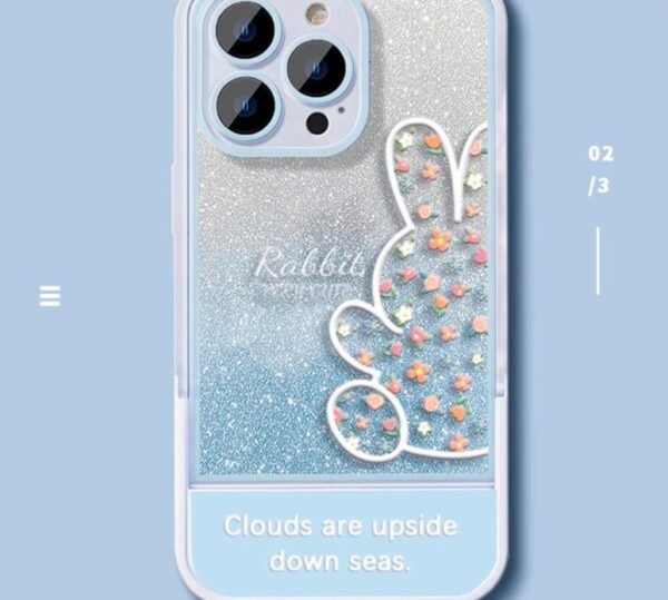 Cute Rabbit case for iphone 14pro lovely Girl style with Invisible Holder back cover