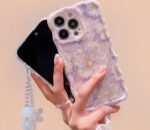Flower pattern Case for iphone 14 Vintage Oil Painting with Hanging Cord Premium back cover