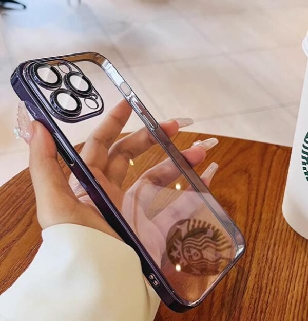 Transparent anti drop electroplated case for iphone 14 plus full coverage silicone ultra slim cover