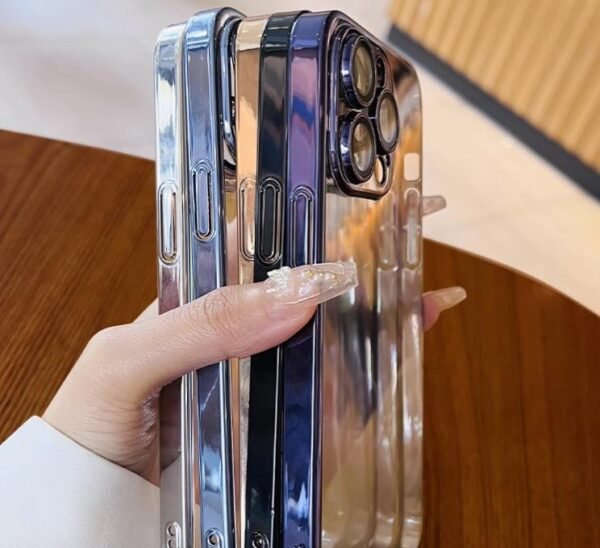 Transparent anti drop electroplated back cover for iphone 14pro full coverage silicone portable case