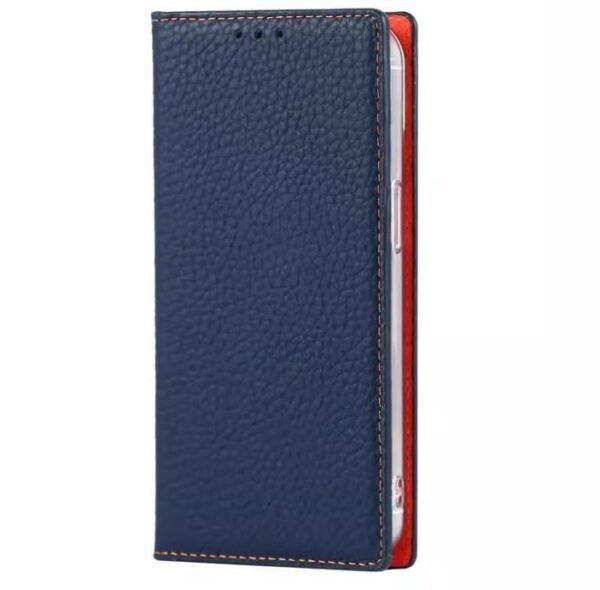 Genuine leather case for iPhone15 Anti Drop slim style elegant flip cover